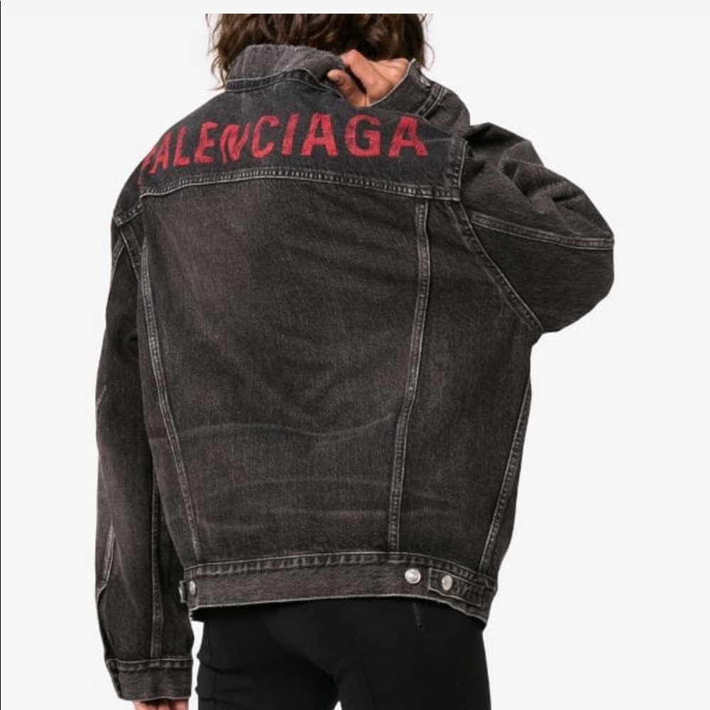 Authentic Balenciaga Black Denim Jacket